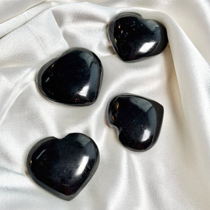 Black tourmaline Heart Carving
