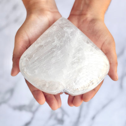 Clear Quartz XXL Heart Carving