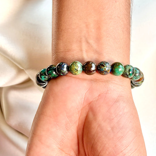 Malachite & Azurite Bead Bracelet