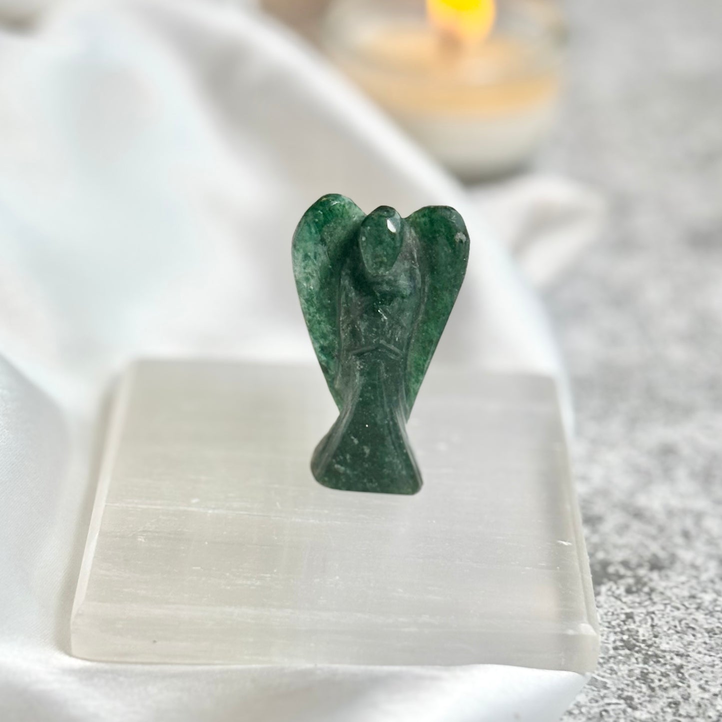 Green Jade Angel Carving