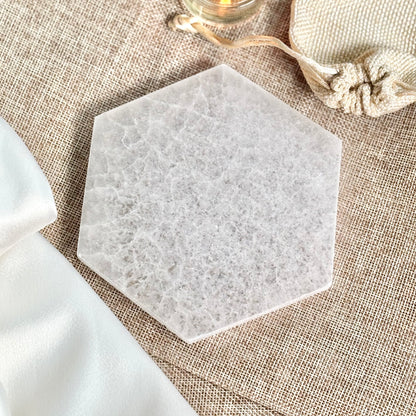Big Selenite/Satin Spar Hexagon Plate