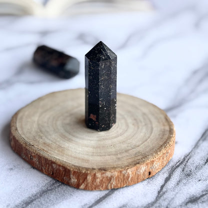 Black Tourmaline 6 Facet Mini Tower