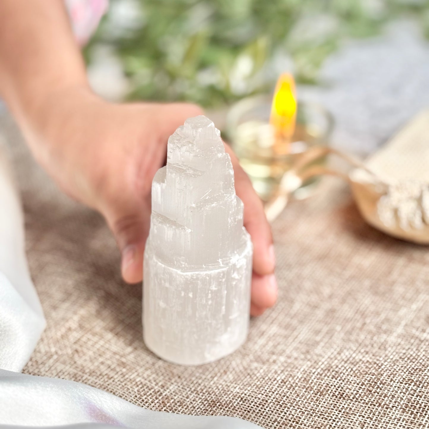 Selenite TowerSelenite/Satin Spar Tower Carving