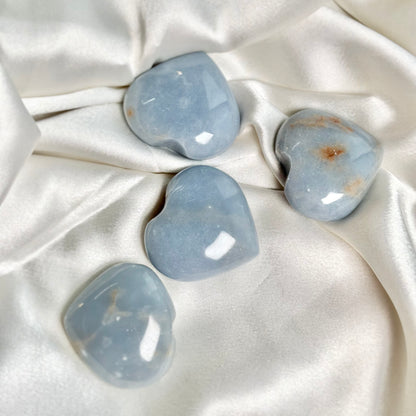 Angelite Heart Carving