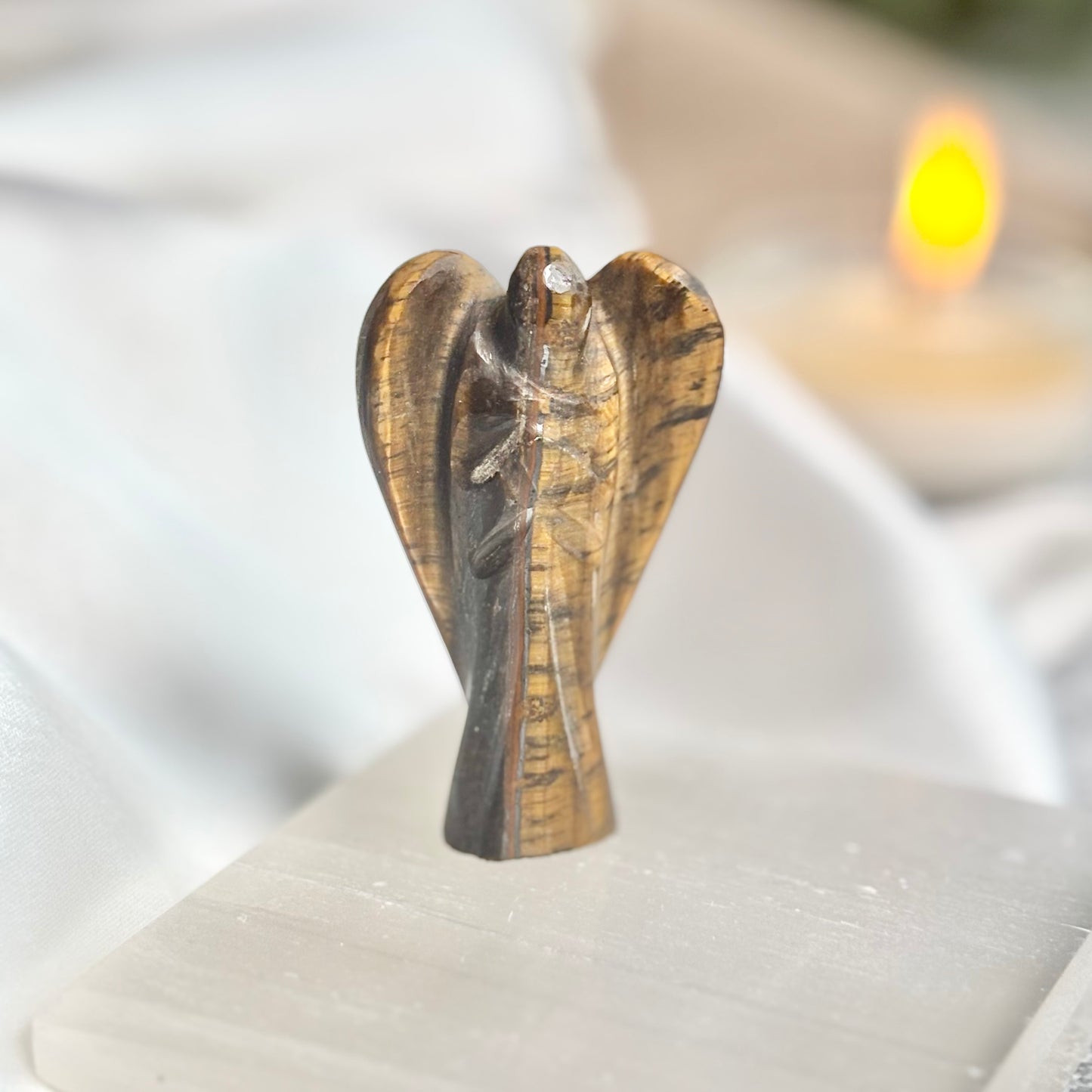 Tiger's Eye Angel Carving