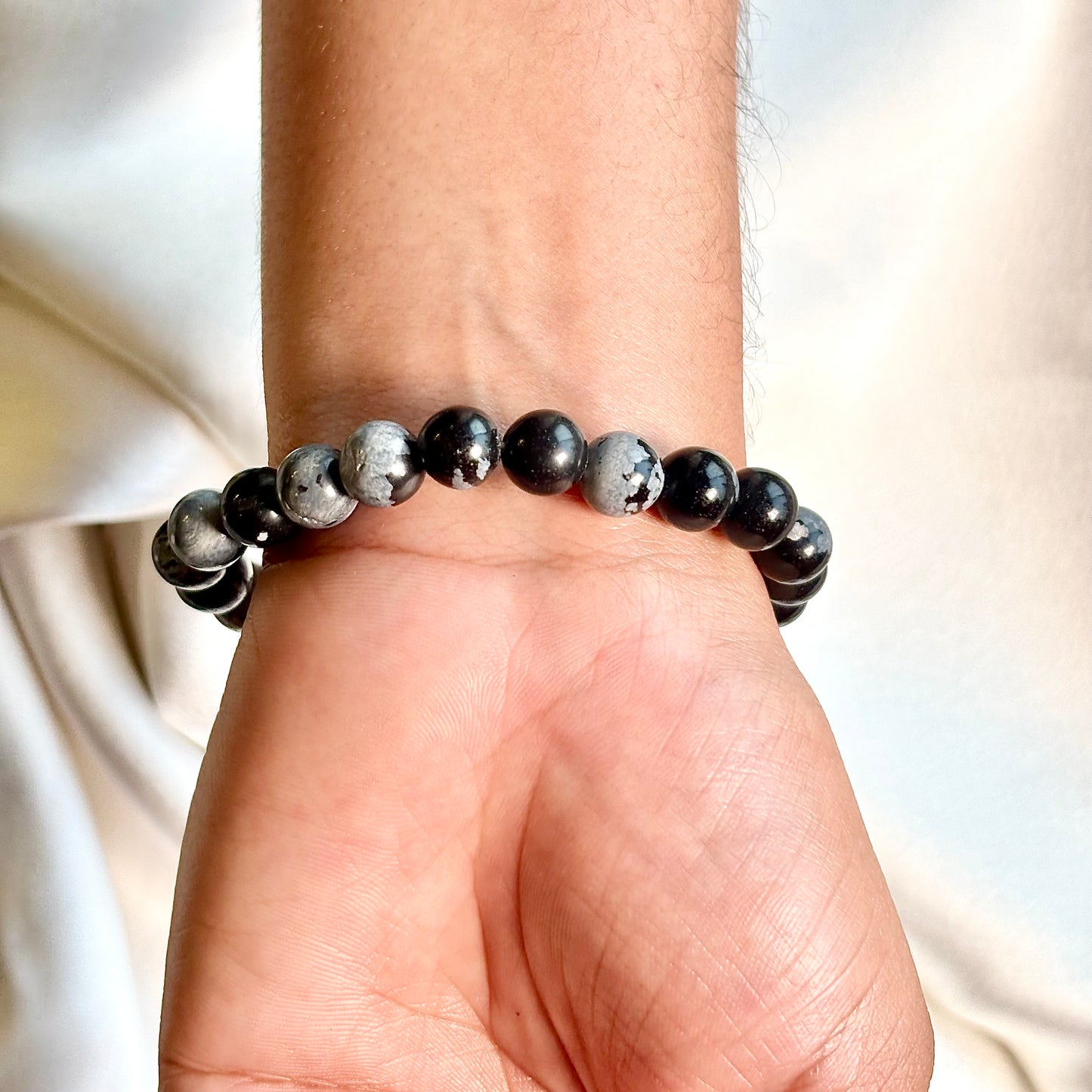 Snowflake Obsidian Bracelet
