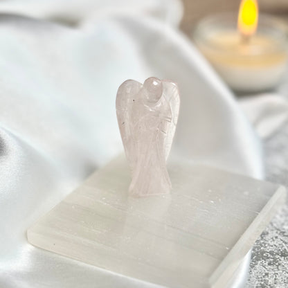 Rose Quartz Angel Carving