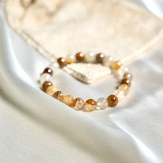 Golden Healer Quartz Round Bead Bracelet – 8mm
