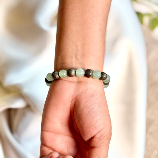 Fusion Bead Bracelet – Pyrite & Green Aventurine