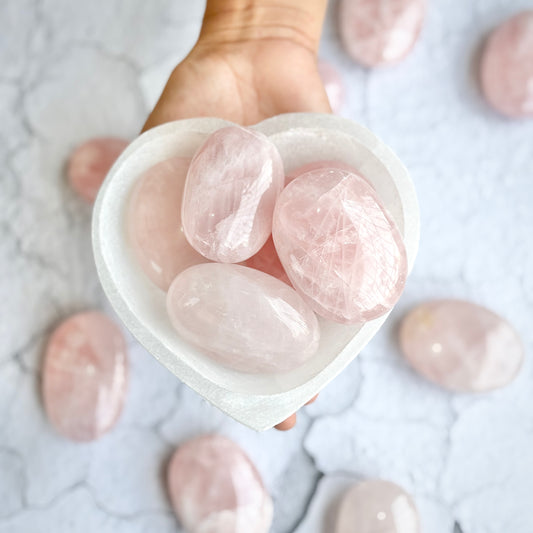 Rose Quartz Palm Stone