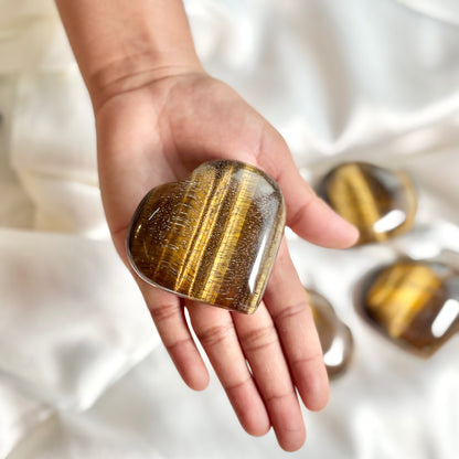 Tiger's Eye Heart Carving