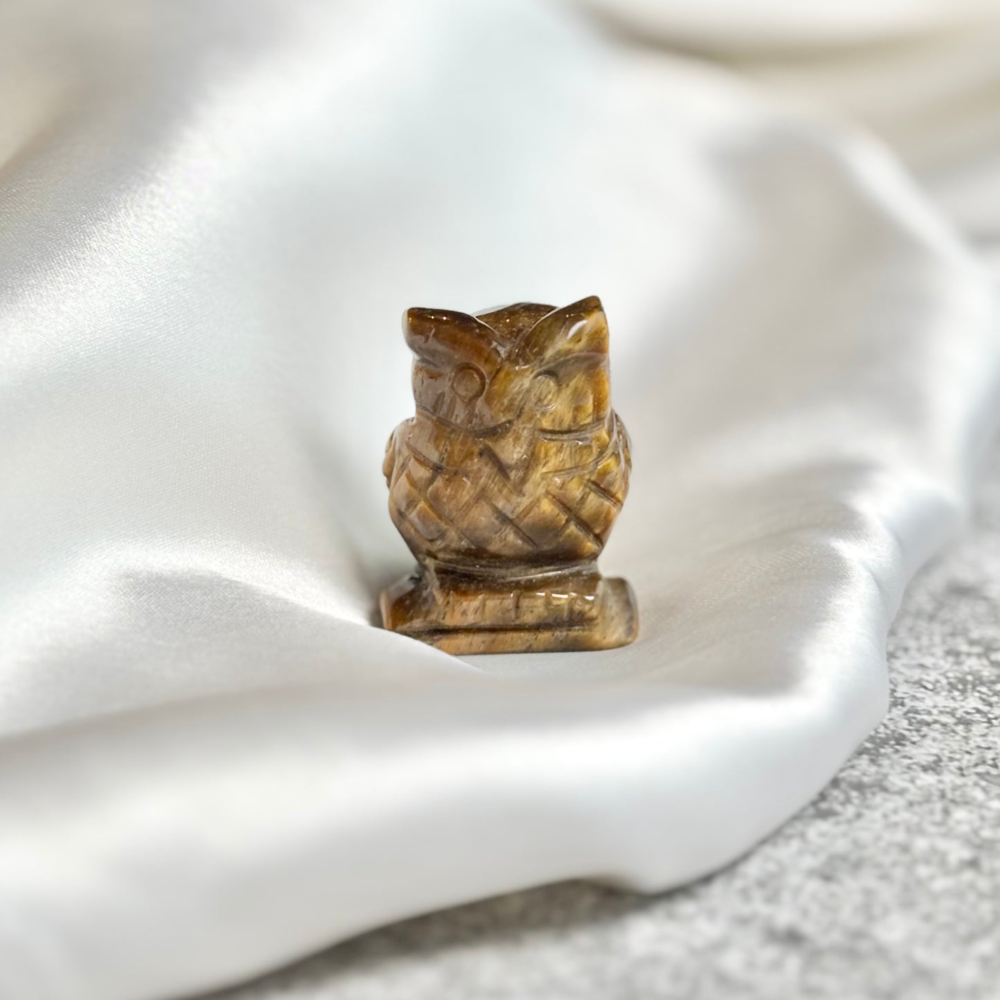Tiger's Eye Owl Carving