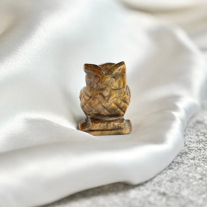 Tiger's Eye Owl Carving
