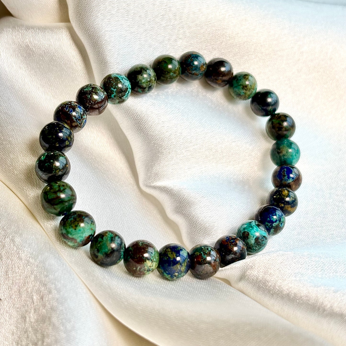 Malachite & Azurite Bead Bracelet