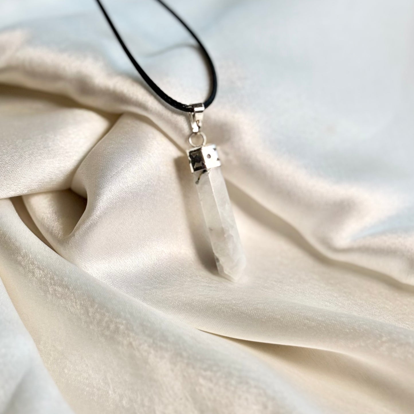 Rainbow Moonstone Pendant with Cord