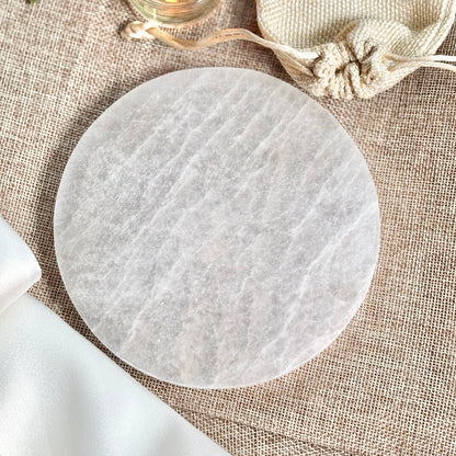 Big Selenite/Satin Spar Round Plate