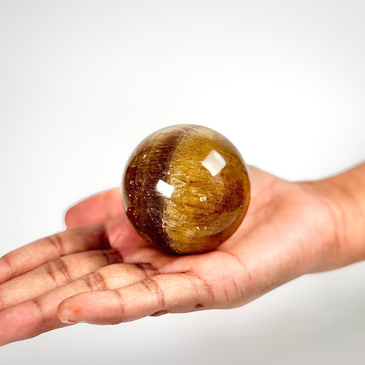 Mexican Yellow Calcite Sphere | Natural Polished Crystal