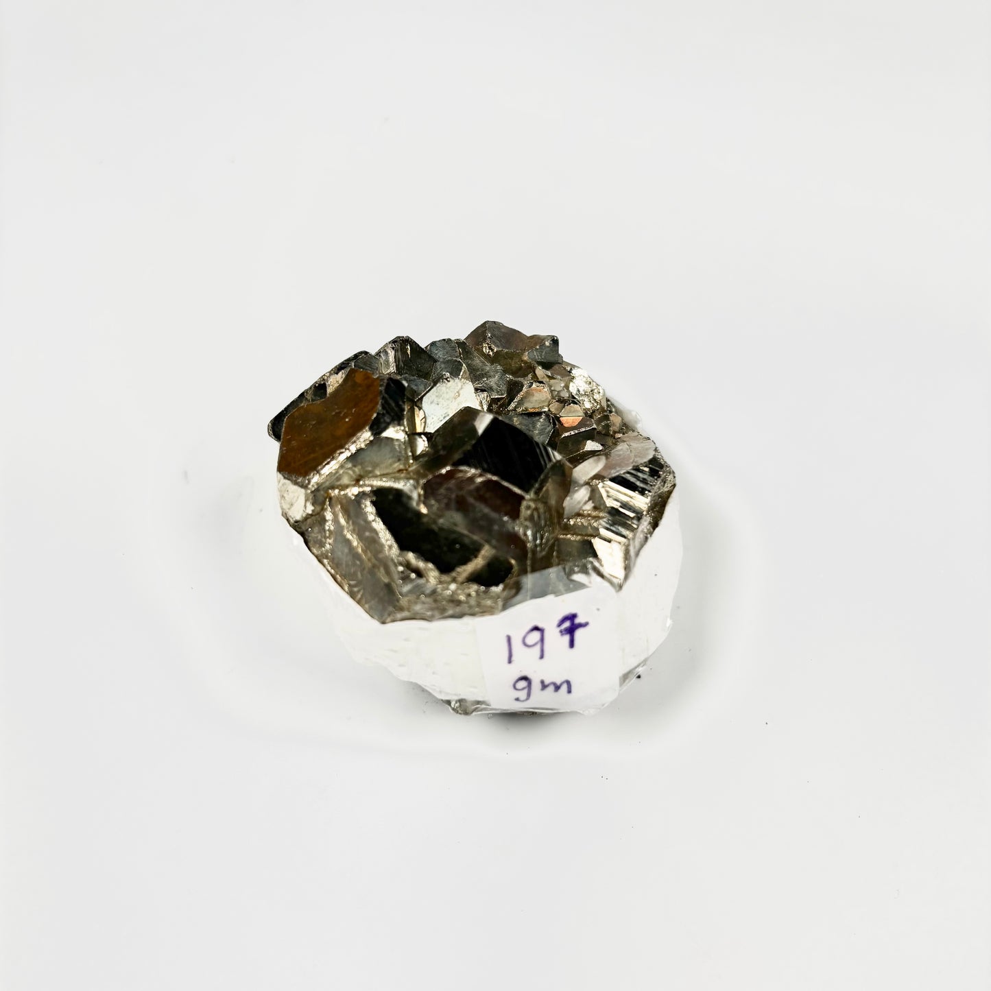 Raw Pyrite Cluster – 197g Metallic Gold Crystal for Luxury Décor