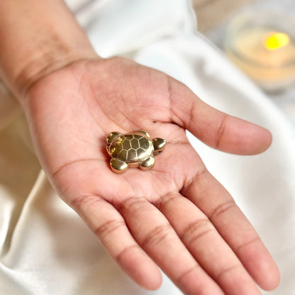 Golden Pyrite Turtle Carving