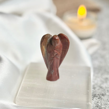 Red Jasper Angel Carving