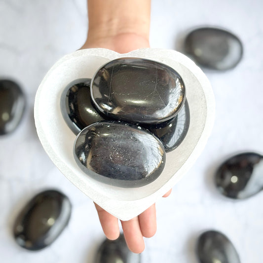 Black Obsidian Palm Stone