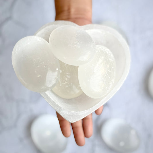 Selenite / Satin Spar Palm Stone