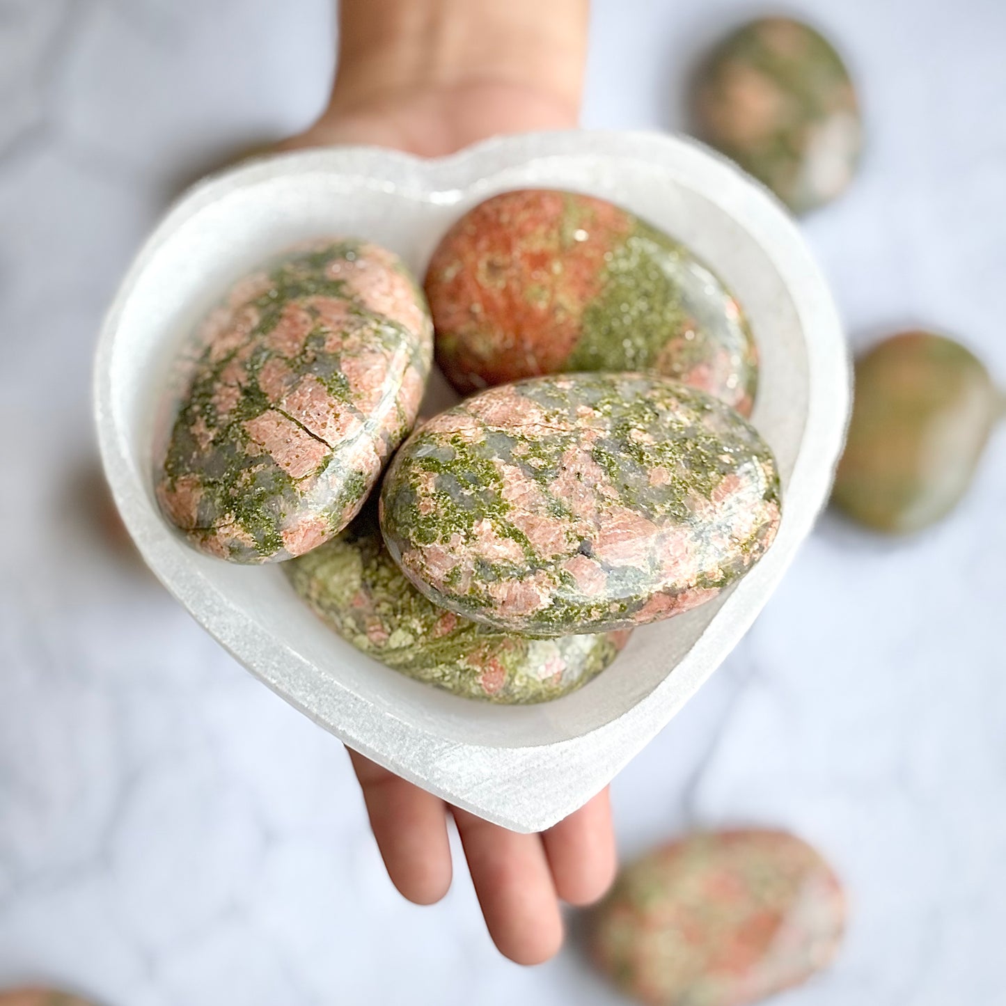 Unakite Palm Stone