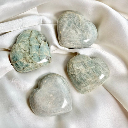 Aquamarine Heart Carving