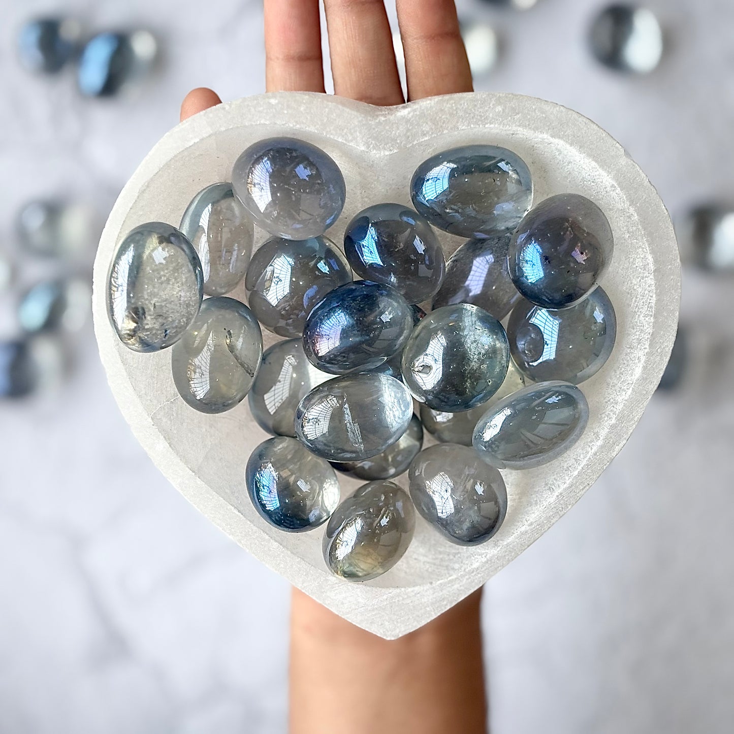Blue Aura Quartz Tumble Stone