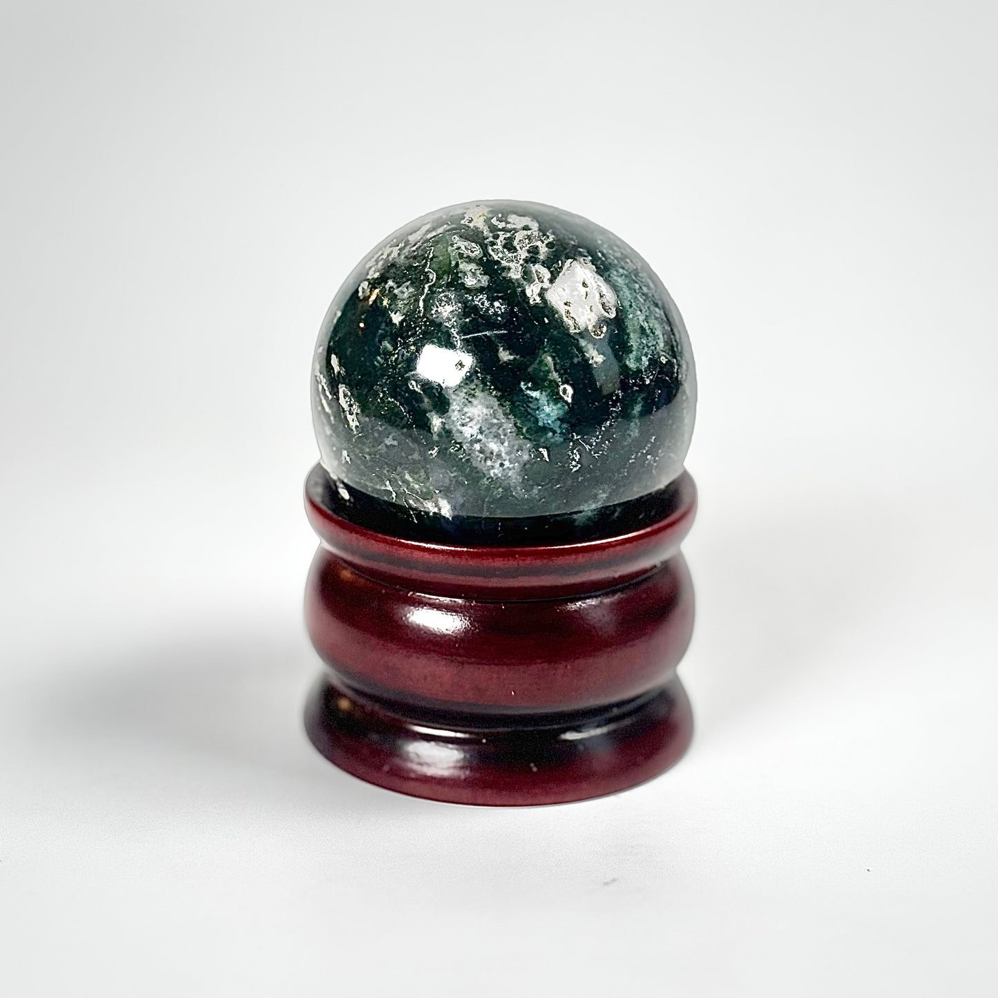 Moss Agate Sphere Stone | Natural Polished Crystal