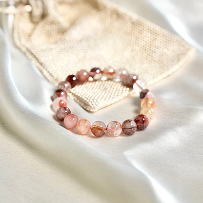 Superior Quality Fire Quartz Round Bead Bracelet - 8mm