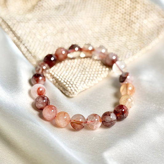 Superior Quality Fire Quartz Round Bead Bracelet - 8mm
