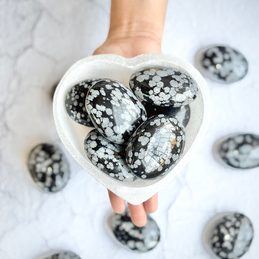 Snowflake Obsidian Palm Stone