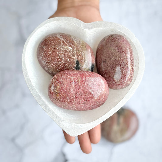 Rhodonite Palm Stone