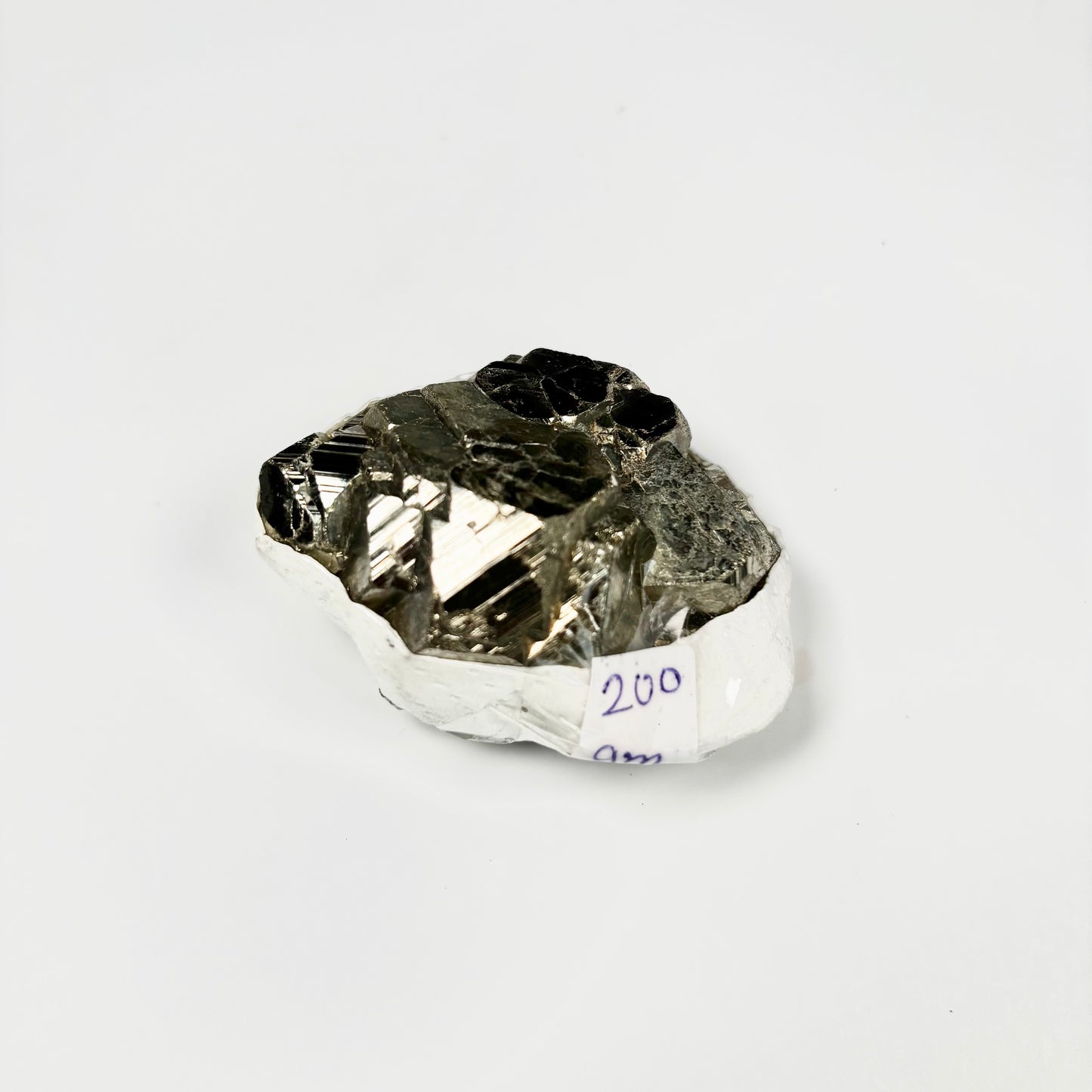 Raw Pyrite Cluster – 200g Metallic Gold Crystal for Luxury Décor
