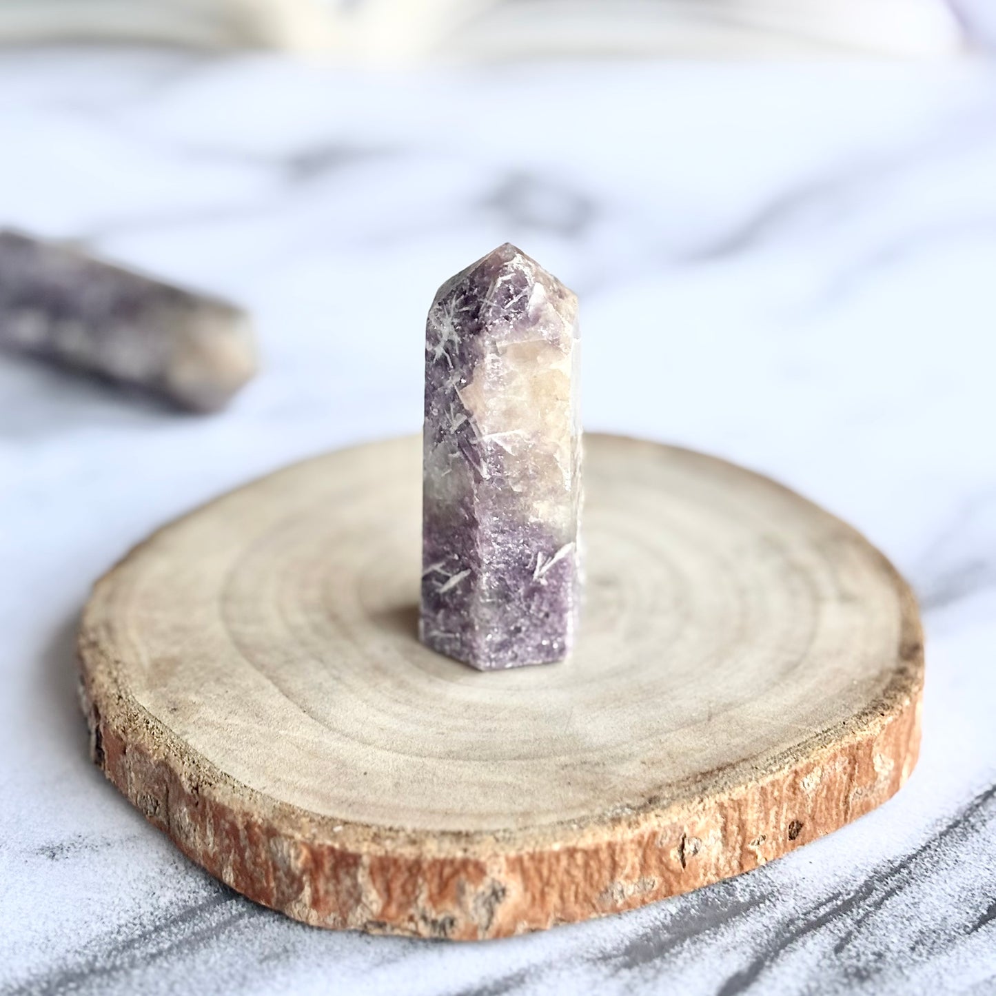Lepidolite Point 6 Facet Mini Tower