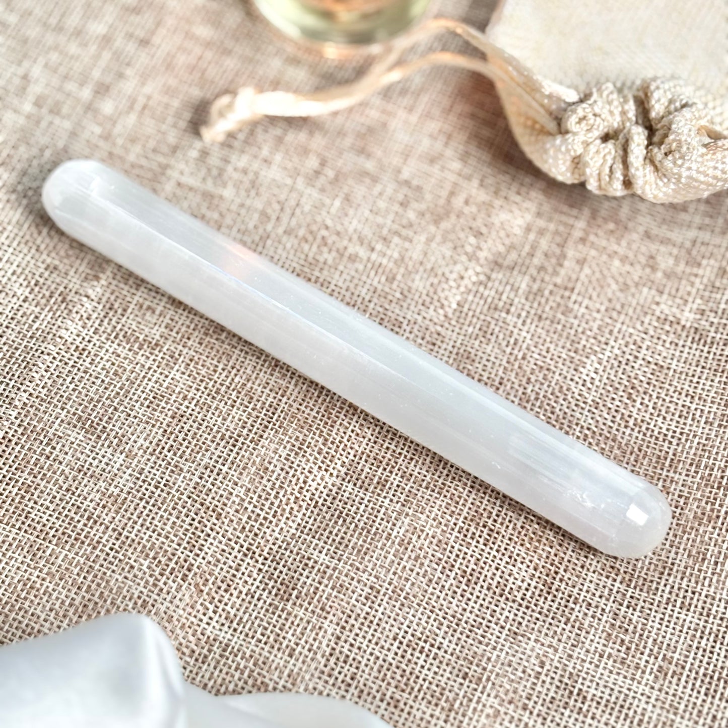 Selenite/Satin Spar Smooth Wand