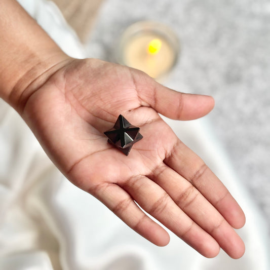 Black Tourmaline Merkaba Carving