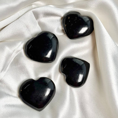 Black tourmaline Heart Carving