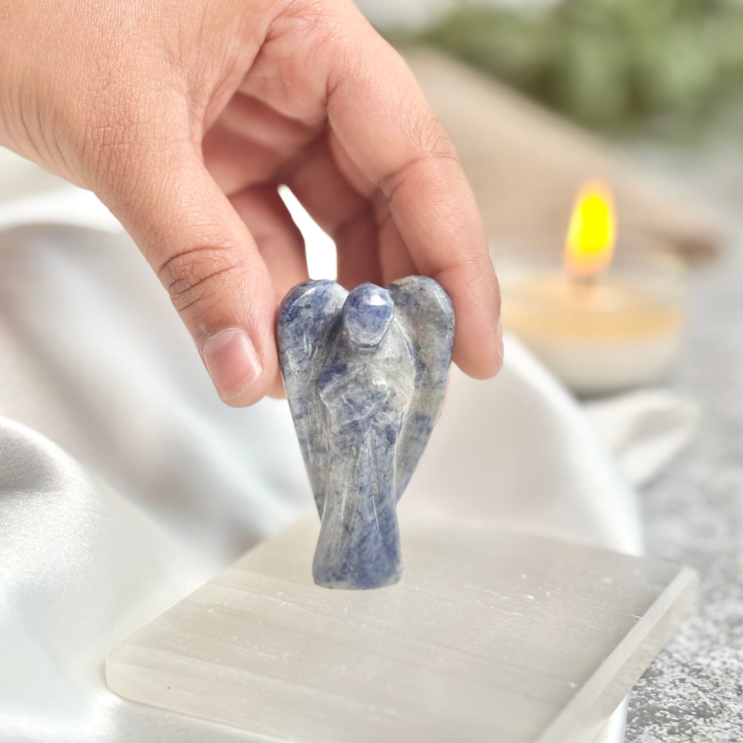 Sodalite Angel Carving