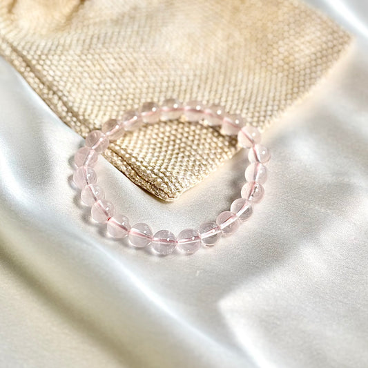Superior Quality Rose Quartz Bead Bracelet – 8mm