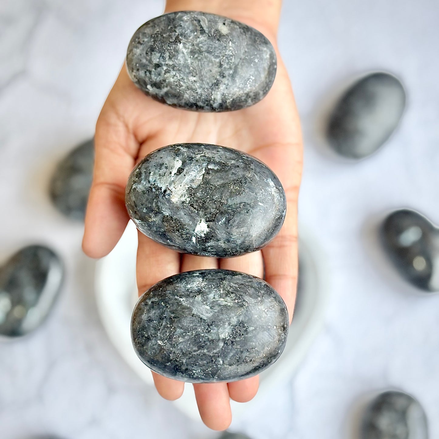Larvikite Palm Stone