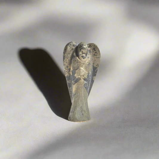 Pyrite Angel Carving | Natural Pyrite Stone Décor