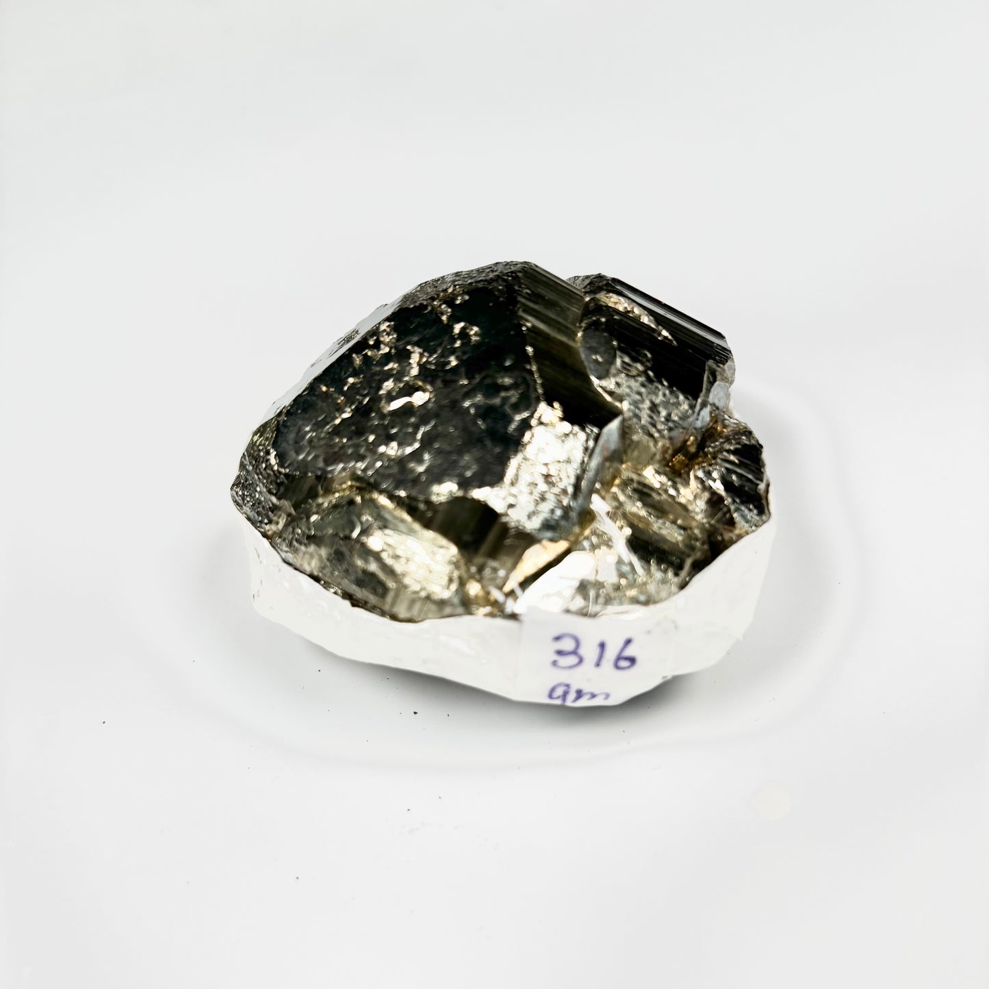 Raw Pyrite Cluster – 316g Metallic Gold Crystal for Luxury Décor