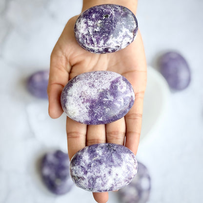 Lepidolite Palm Stone