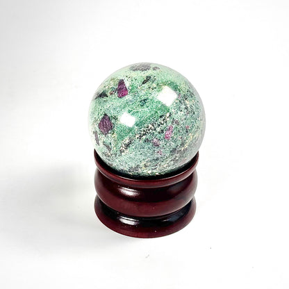 Ruby in Zoisite Sphere Stone | Natural Polished Crystal