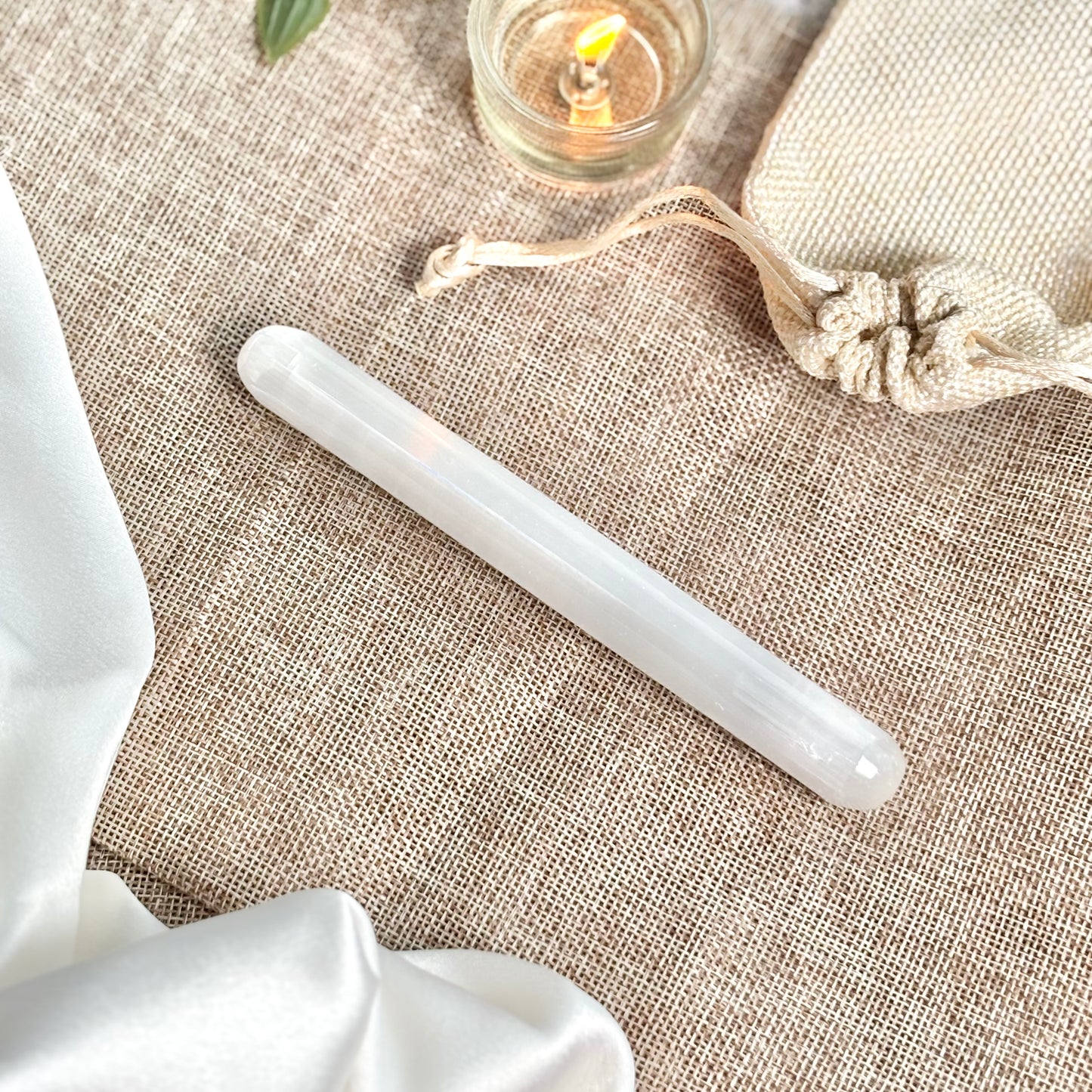 Selenite/Satin Spar Smooth Wand