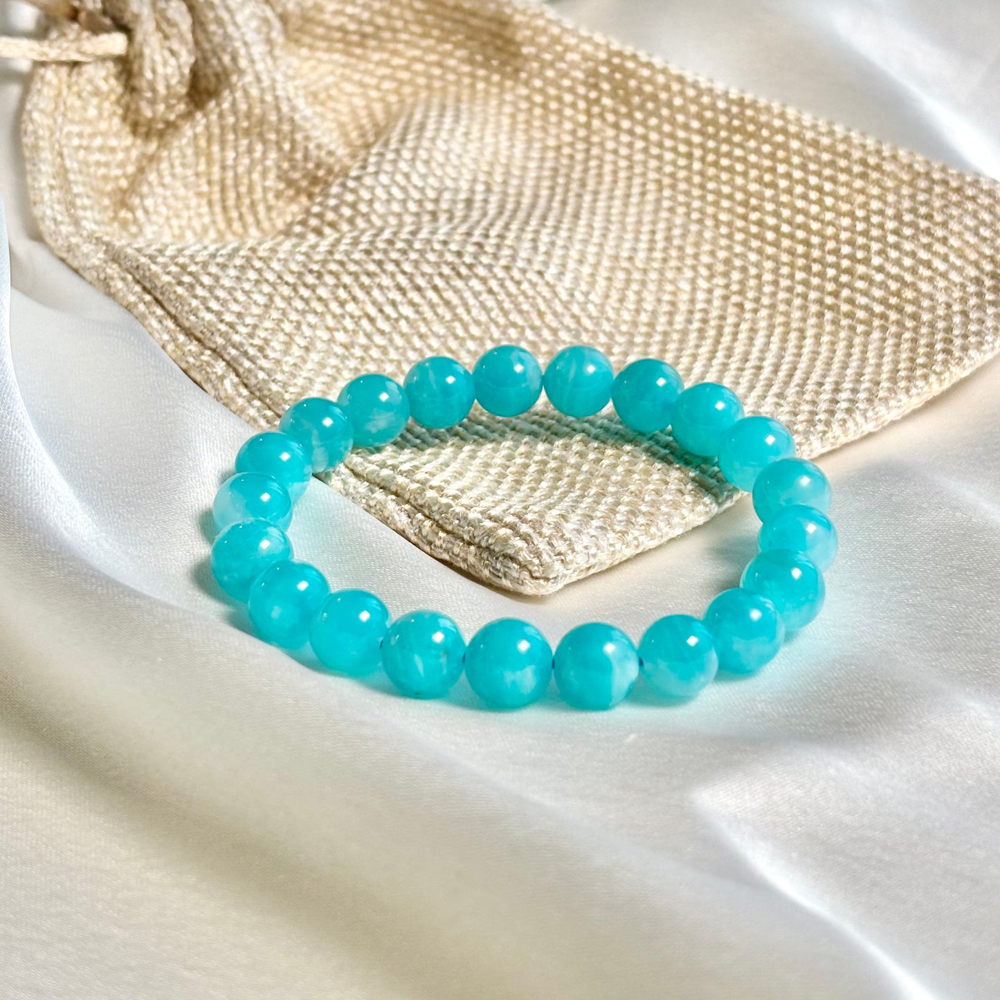Amazonite Round Bead Bracelet – 8mm