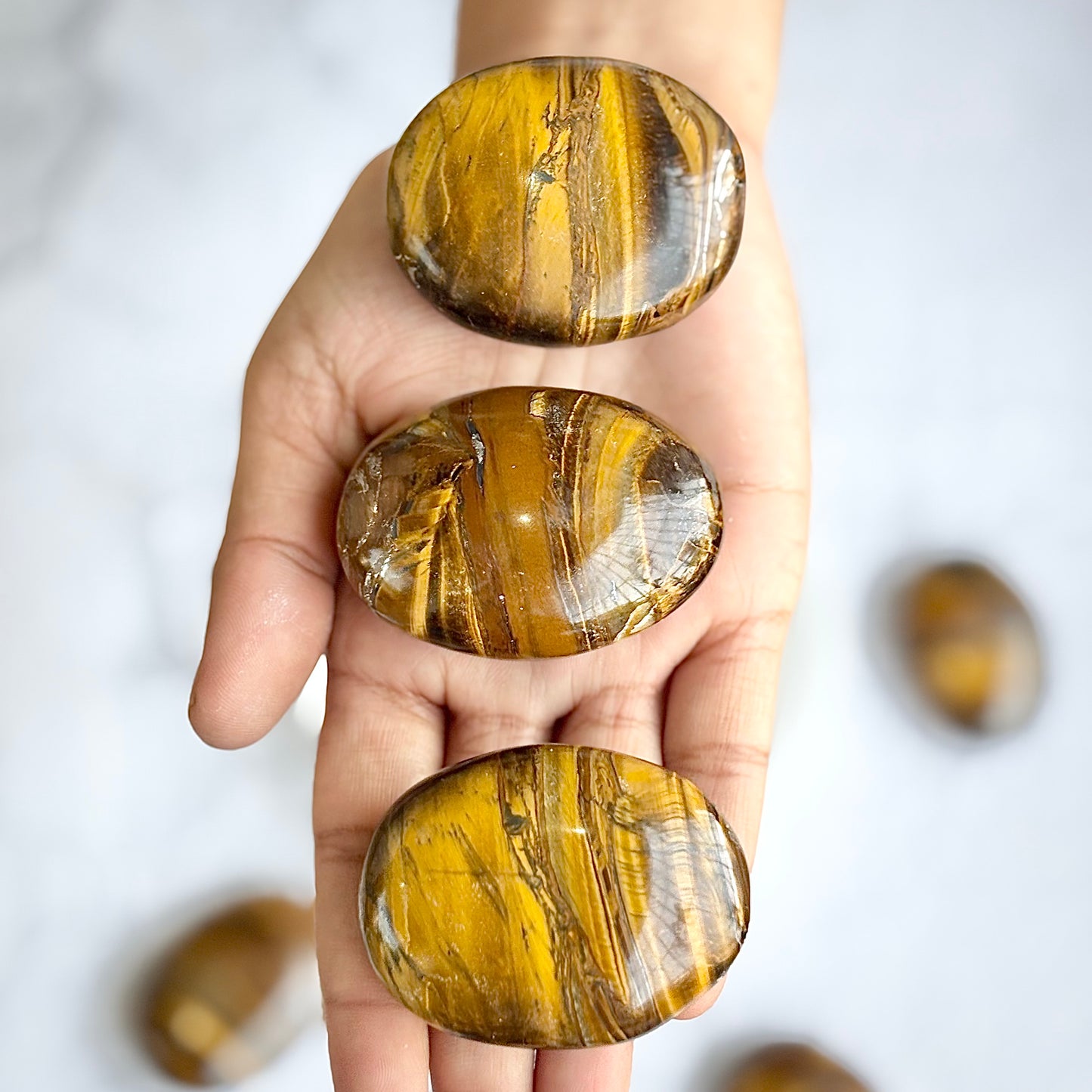 Tiger’s eye Palm Stone