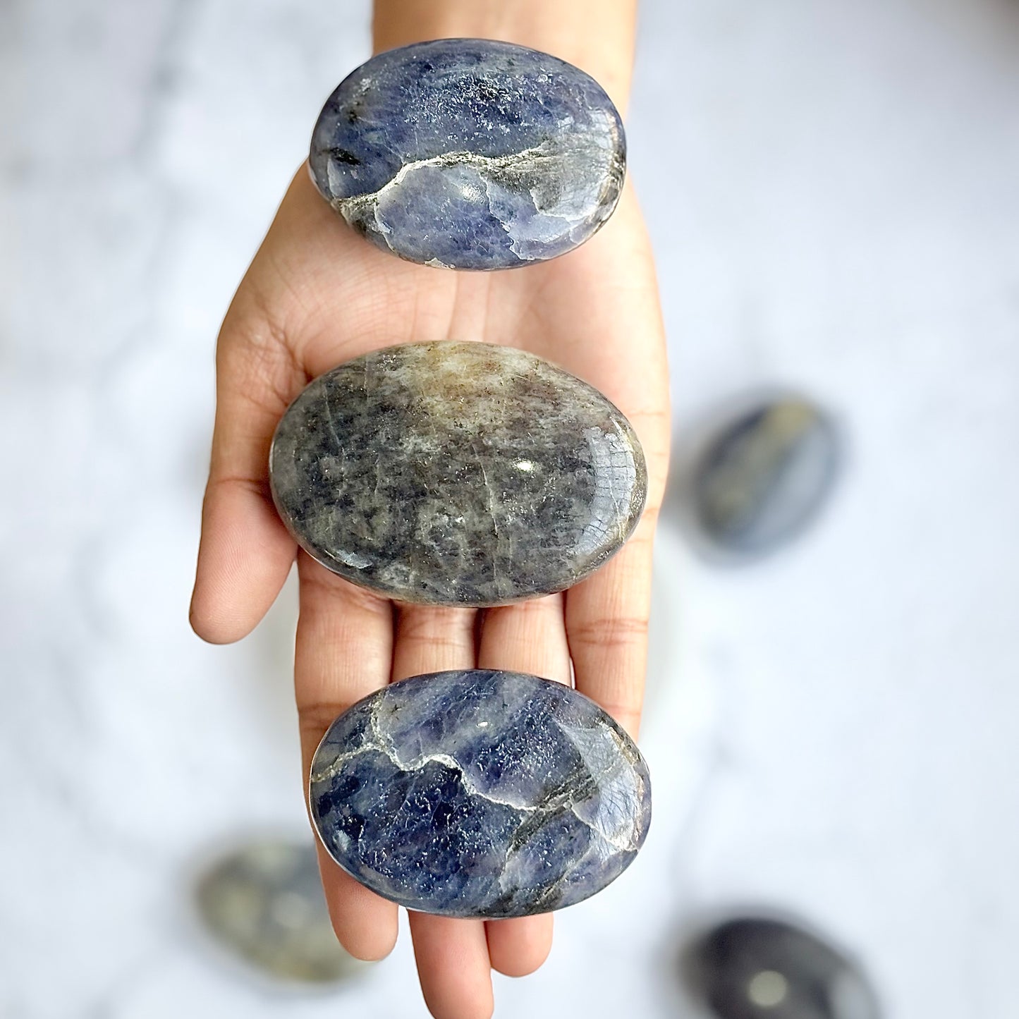 Iolite Palm Stone